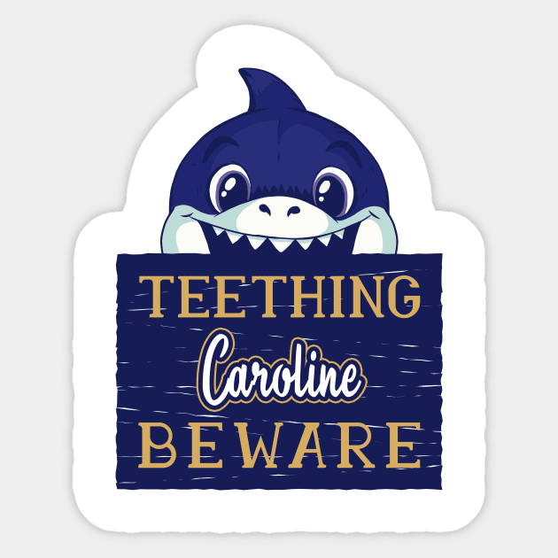 Caroline - Funny Kids Shark - Personalized Gift Idea - Bambini Sticker by Bambini